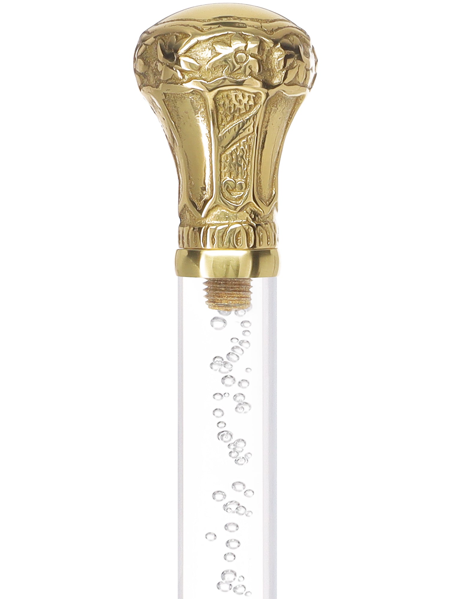 Crystal Elegance Brass Knob Cane with Invisible Acrylic Shaft Options Outlet Huge Surprise