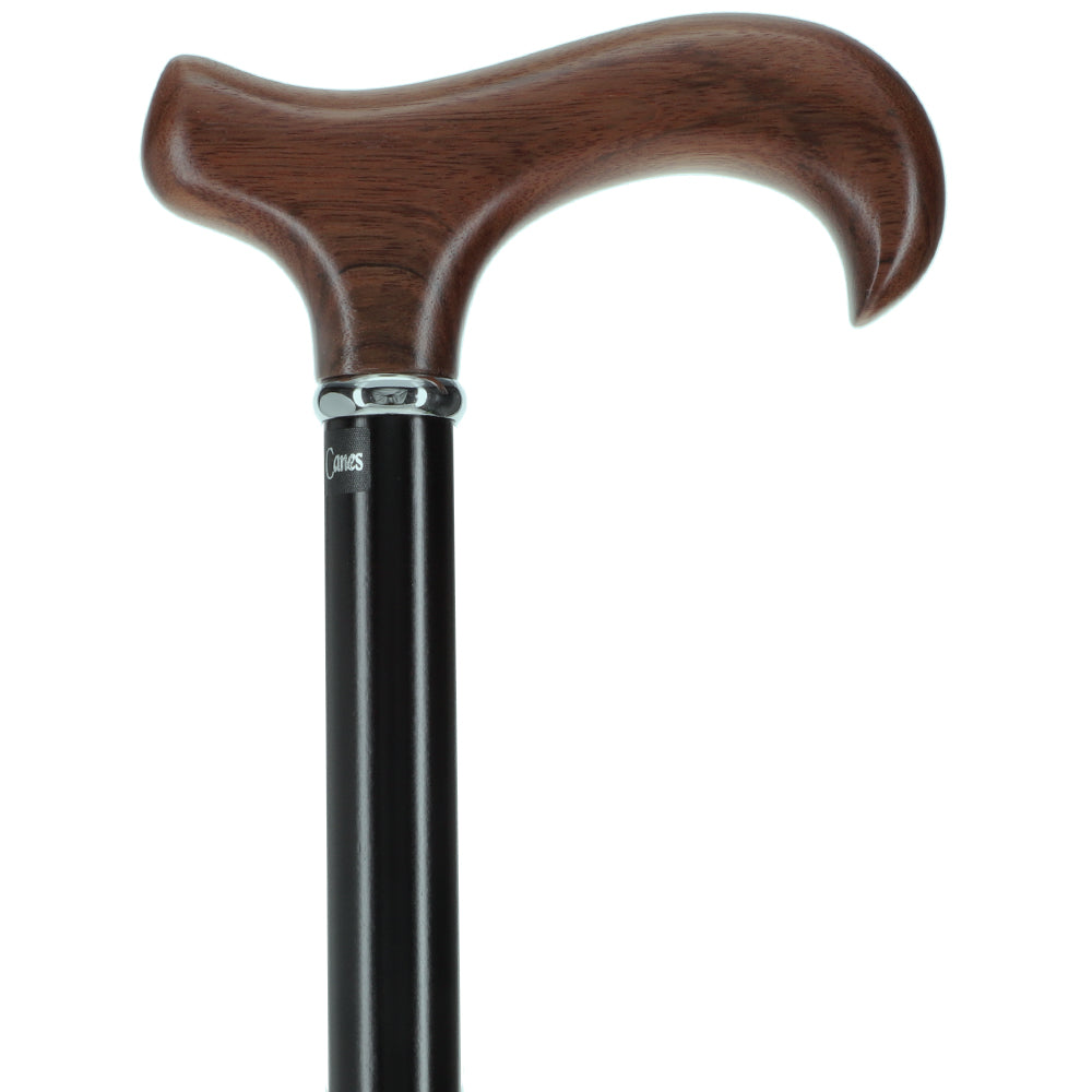 Exotic Wood Ovangkol Derby Cane: Sleek Black Beechwood Shaft Visit