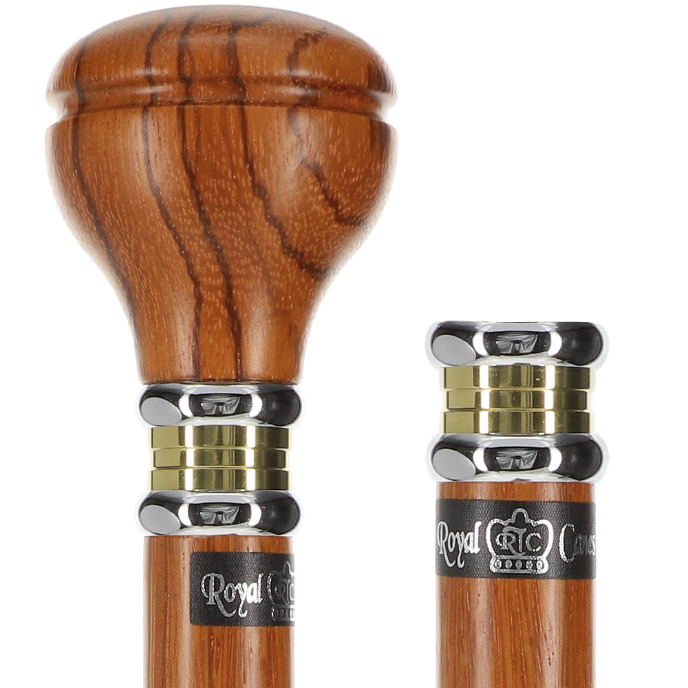 Scratch and Dent Rosewood Flat Top Knob Handle Walking Stick With Rosewood Shaft and Two Tone Collar V2281 Buy Cheap Fake