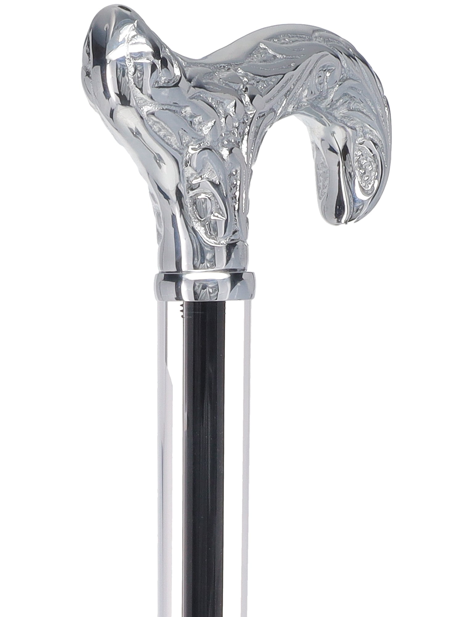 Crystal Elegance Chrome Derby Cane with Invisible Acrylic Shaft Options Latest Collections Online