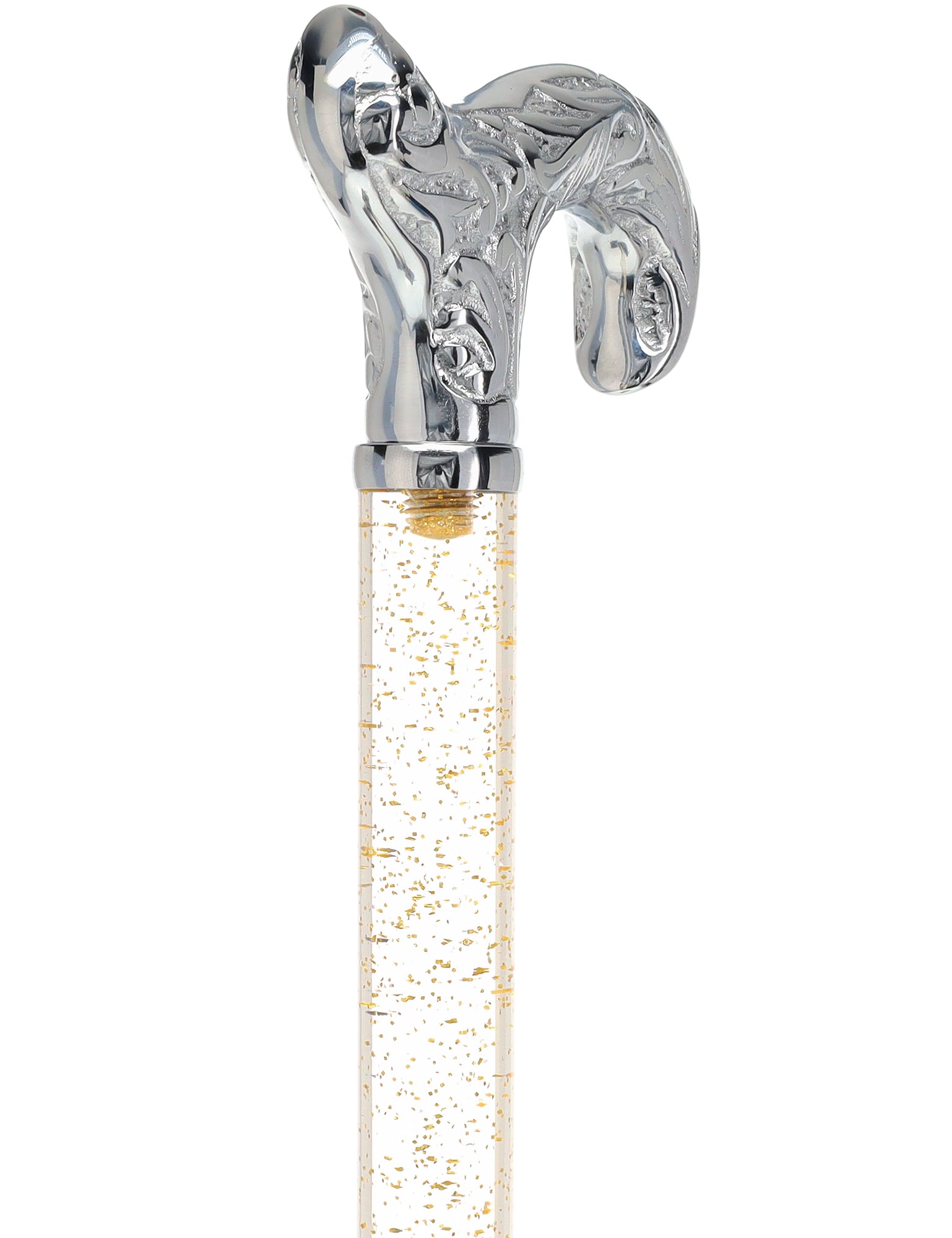 Crystal Elegance Chrome Derby Cane with Invisible Acrylic Shaft Options Latest Collections Online