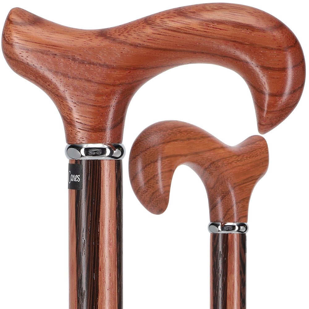 Unique Rosewood Derby: Inlaid Wenge Stripe Walking Cane Outlet Genuine