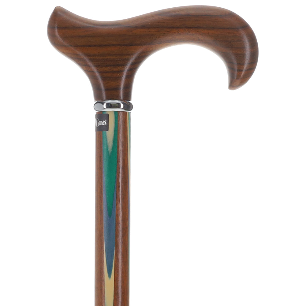 Green & Blue Inlaid Derby: Ovangkol Shaft Colorwood Inlay Buy Cheap Clearance