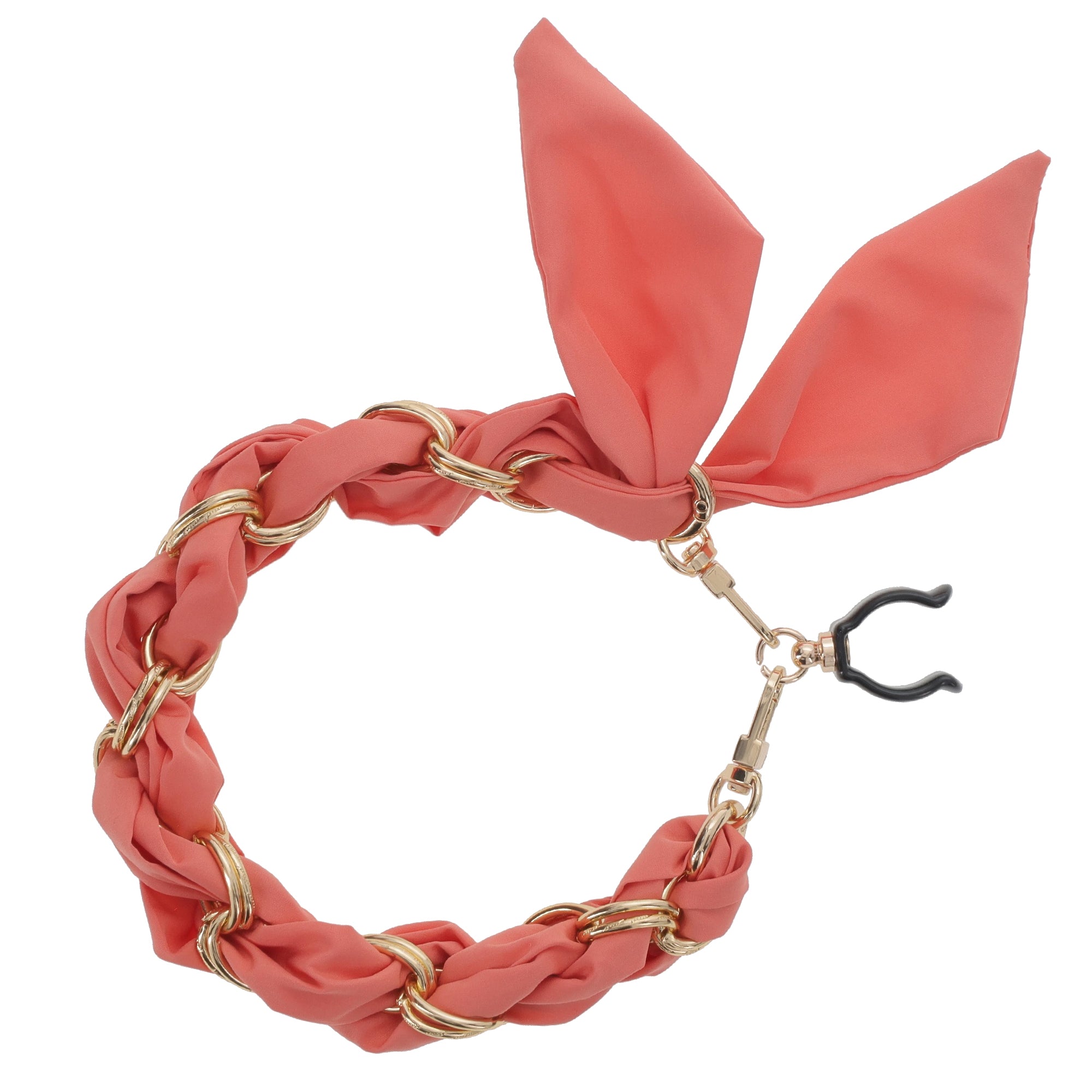 Gold Chain Wrist Strap - Luxury Peach Silk Satin scarf for 18-25mm canes Free Shipping Sale Online