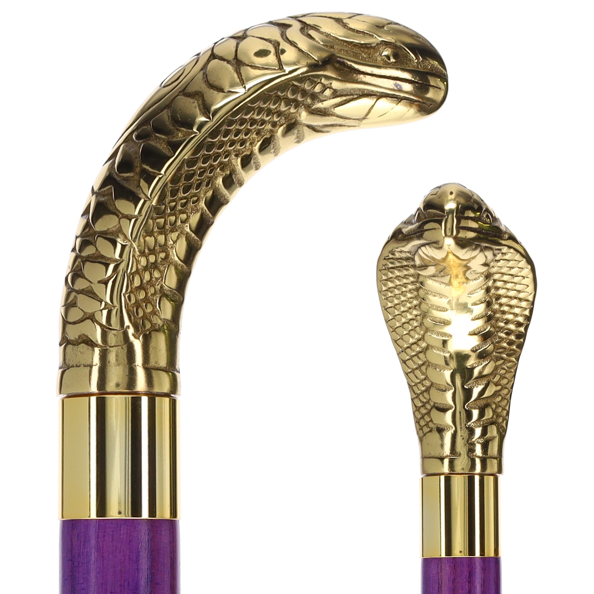 Premium Brass Snake Handle Cane: Stained Custom Color Shaft 2025 Online