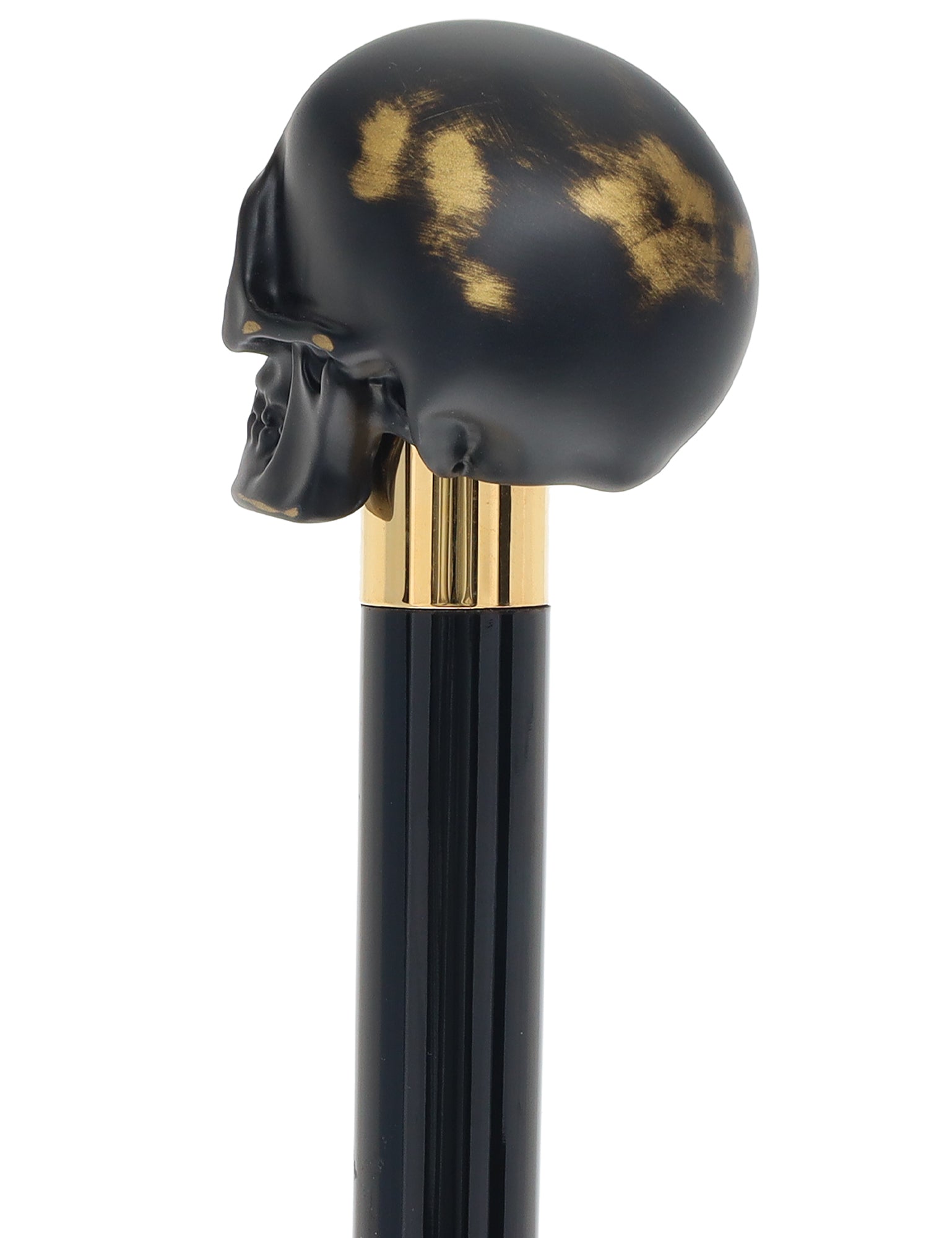 Black & Gold Skull Walking Stick with Beech wood shaft Outlet Store Locations