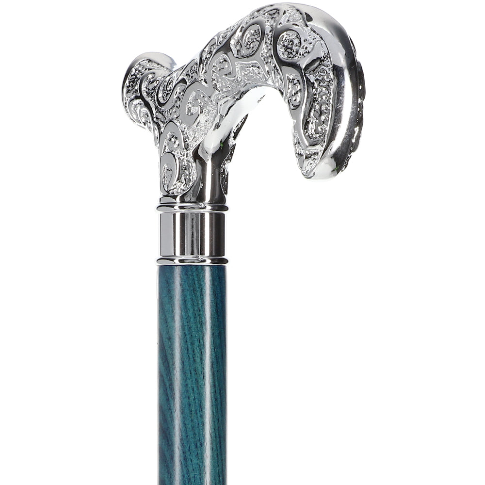 Super Strong Scrollwork Silver-Plated Handle, Blue Denim Shaft Clearance In China