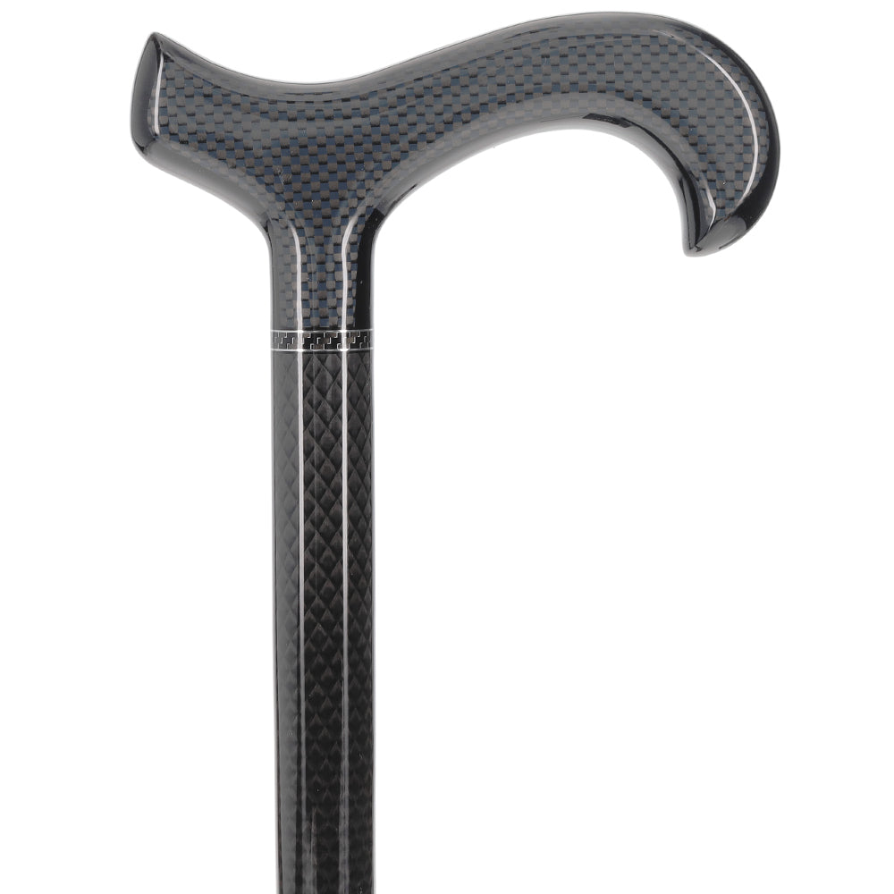 Extra Tall Black Carbon Fiber Derby Cane - Triple Wound Discount Supply