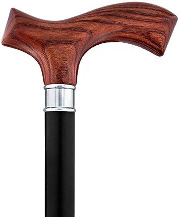 Scratch & Dent XL Genuine Mahogany Ash Fritz Cane w/ Black Beechwood Shaft & Silver collar V1701 Clearance Best