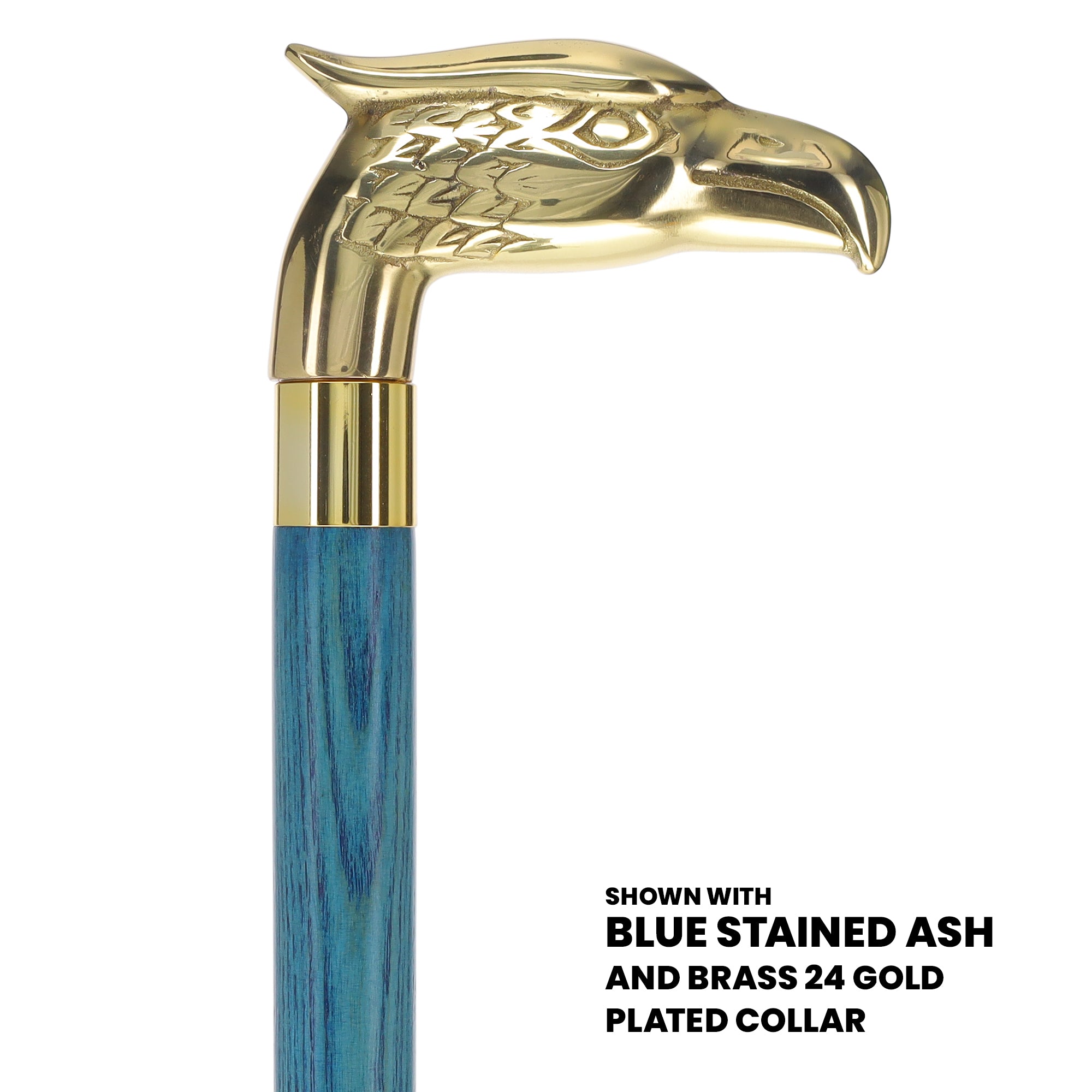 Brass Eagle Handle Walking Cane w/ Custom Color Stained Ash Shaft & Collar Buy Cheap Nicekicks