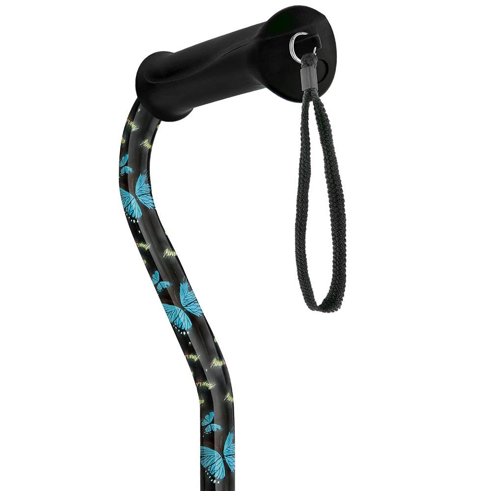 Night of the Butterfly Offset Adjustable Walking Cane w/ Comfort Grip 2.0 Outlet Classic