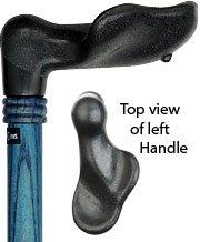 Comfy Denim Blue Palm-Grip Cane: Ash Wood Shaft & Wooden Collar Free Shipping Fast Delivery