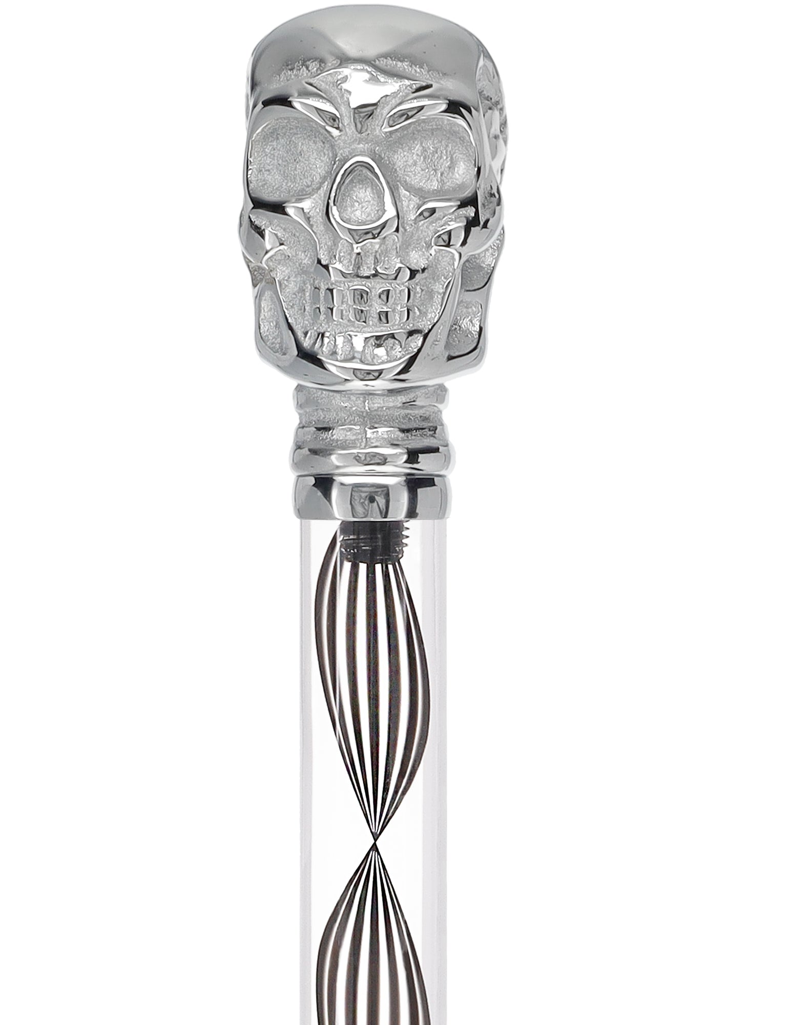 Crystal Elegance Chrome Skull Cane with Invisible Acrylic Shaft Options Free Shipping Perfect