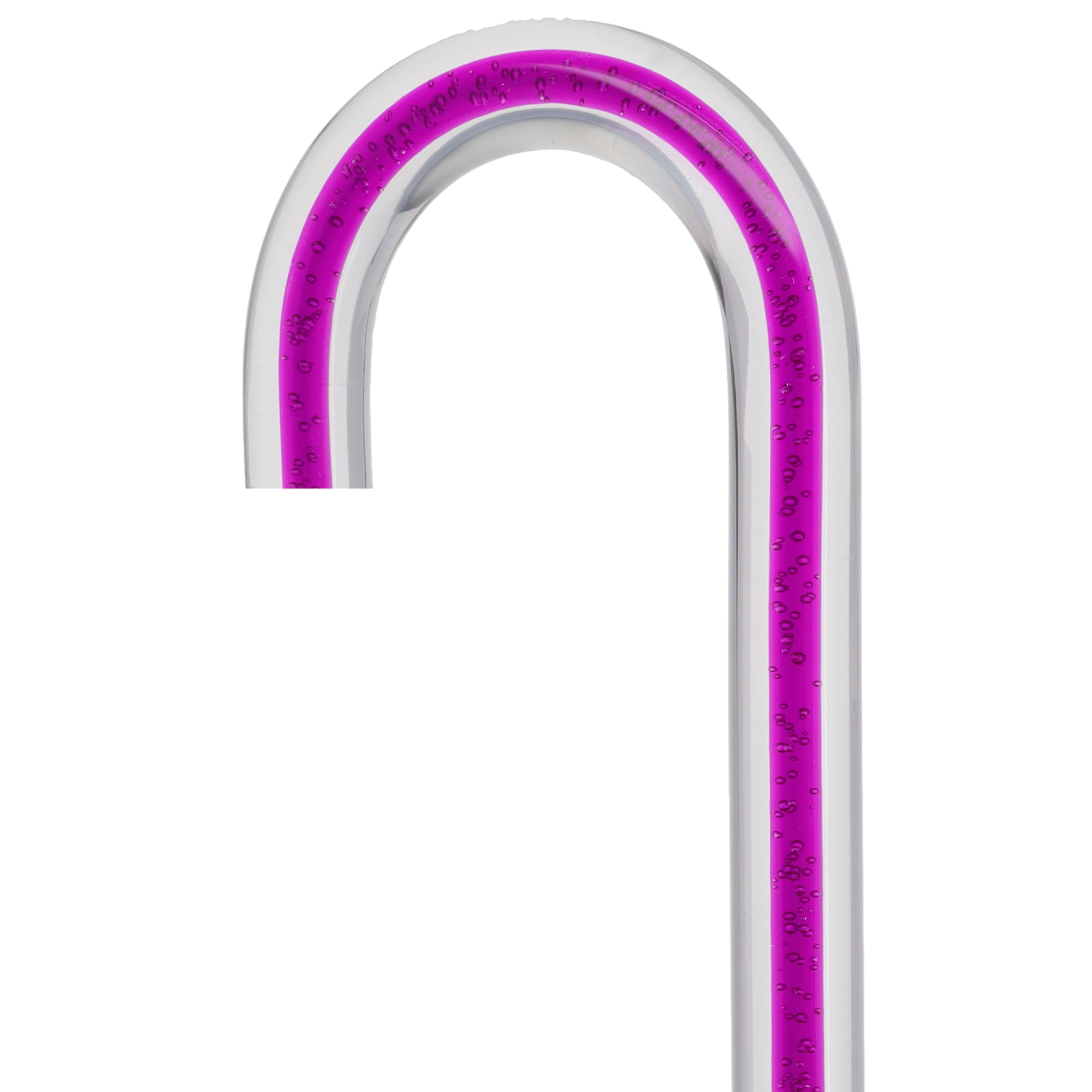 Amethyst Trace Cane: Purple Streak w/ Floating Bubbles in Clear Shaft Buy Cheap Largest Supplier