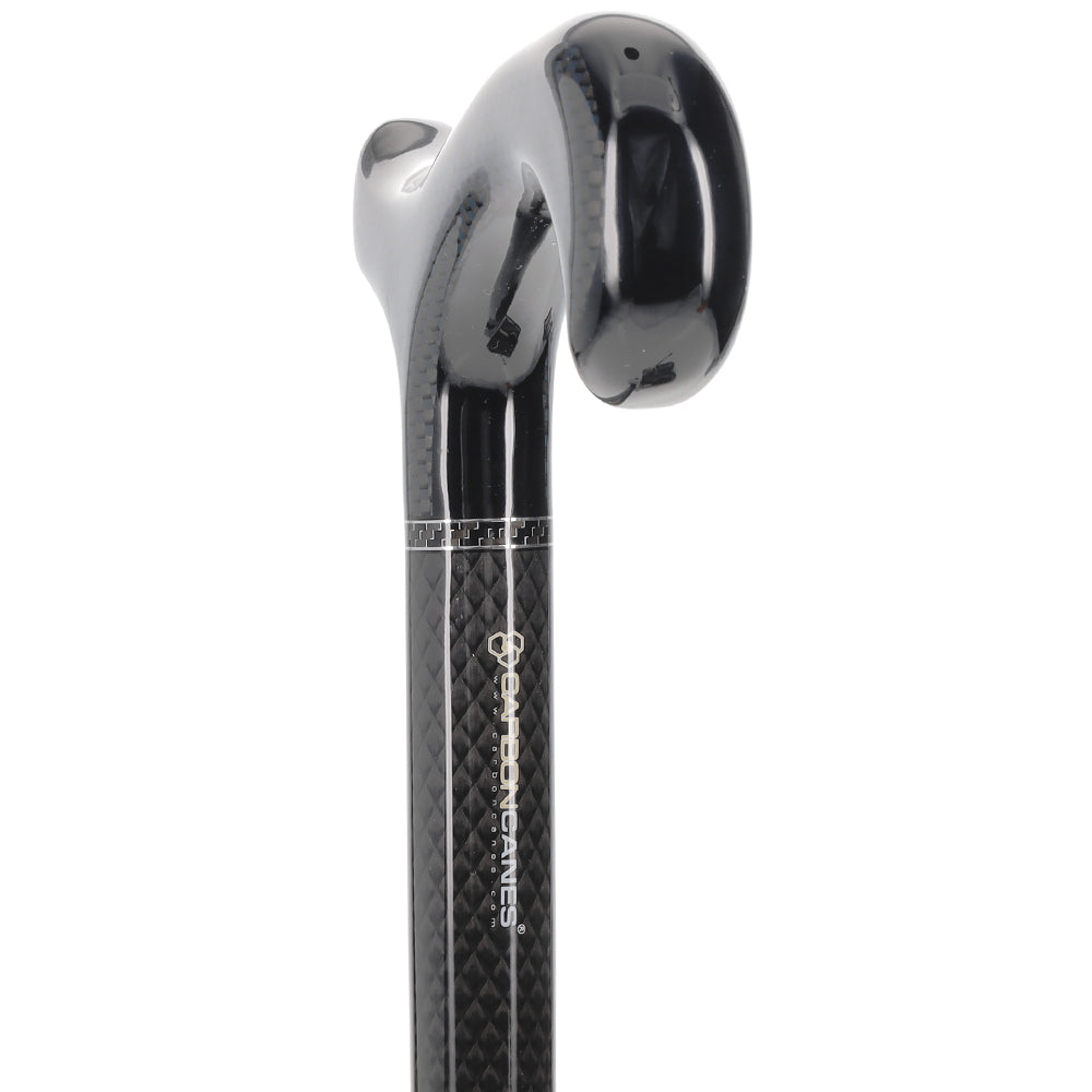 Extra Tall Black Carbon Fiber Derby Cane - Triple Wound Discount Supply