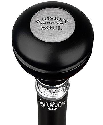 Whiskey Soul Knob Walking Stick w/ Black Beechwood Shaft & Pewter Collar Cheap Sale Enjoy