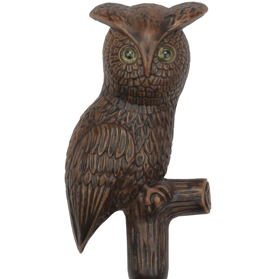 Brown Perched Owl Imitation Wood Handle Cane - Italian Handle w/Custom Shaft and Collar Buy Cheap Cheapest