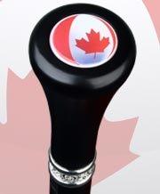 Canadian Flag Flat Top Stick: Beechwood Shaft Pewter Finishline Online