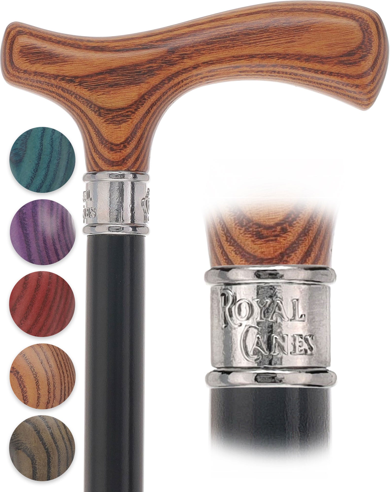 Royal Canes Comfort Fritz: Wood-Stained, Pewter Collar, 6 Color Options Cheap Sale Comfortable