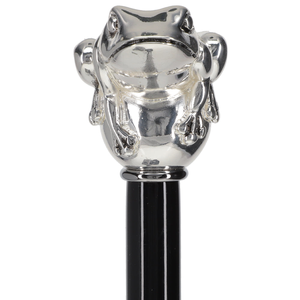 Italian Luxury Silver 925 Frog Walking Stick: Elegant Design Choice