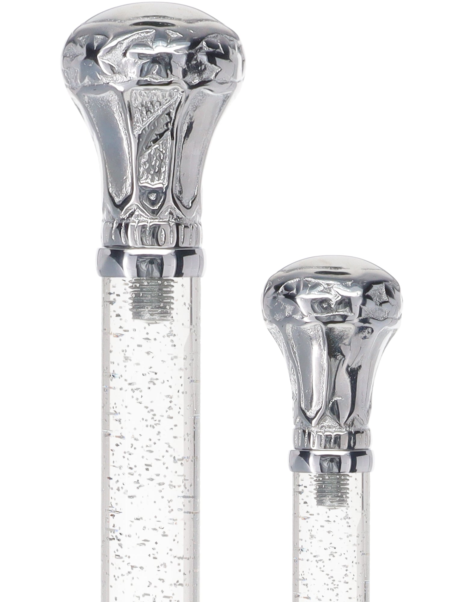 Crystal Elegance Chrome Knob Cane with Invisible Acrylic Shaft Options Excellent Online