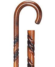 Exquisite Deluxe Cherry Stain: Spiral Tourist Handle Cane Outlet Cheap Pices