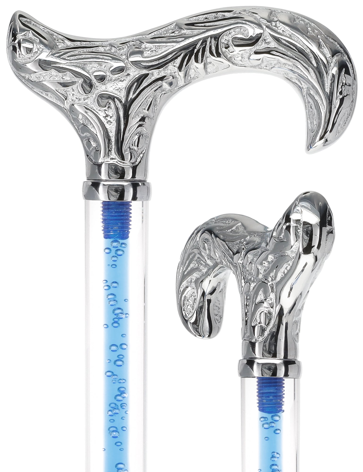 Color Crystal Elegance Chrome Derby Cane with Invisible Acrylic Shaft Options Geniue Stockist