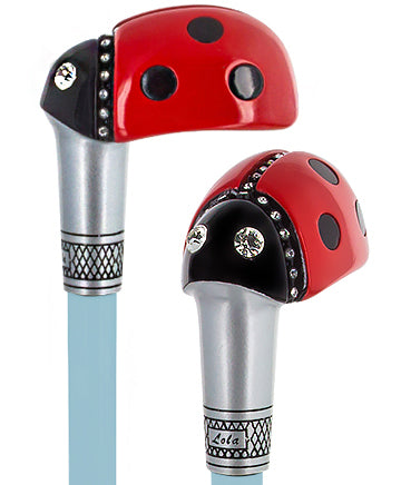 Lady Bug Lola Signature Carbon Fiber Walking Cane - 1 Sky Blue Shaft Cheap Original