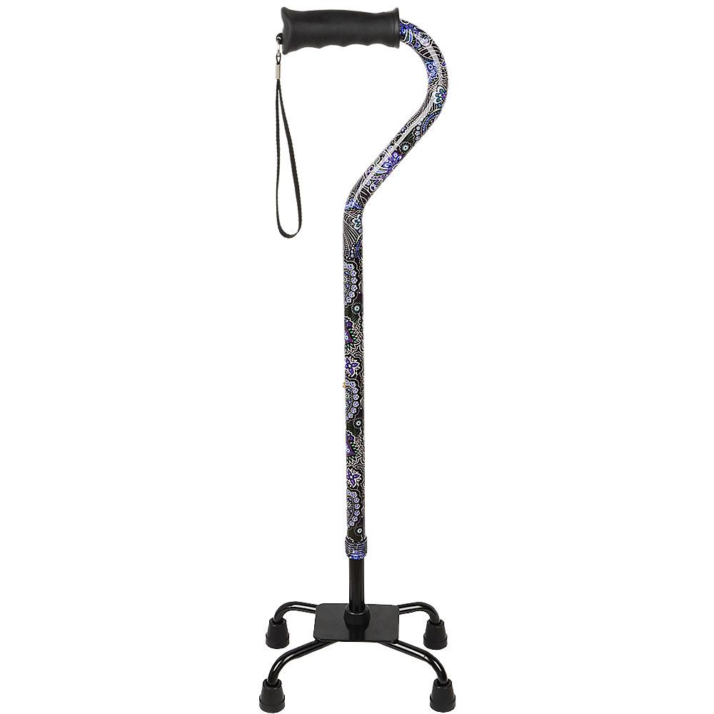 Purple Majesty Aluminum Convertible Quad Base Walking Cane - Adjustable Shaft Manchester Sale Online