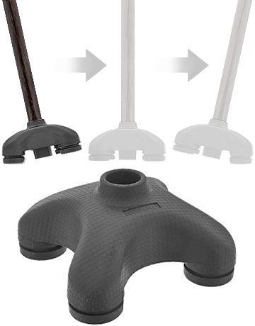 SafeTbase Self-Standing Cane Tip: Black Enhanced Stability Genuine Online