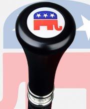 Republican Emblem Flat Top Stick: Beechwood Shaft Pewter Outlet Pices