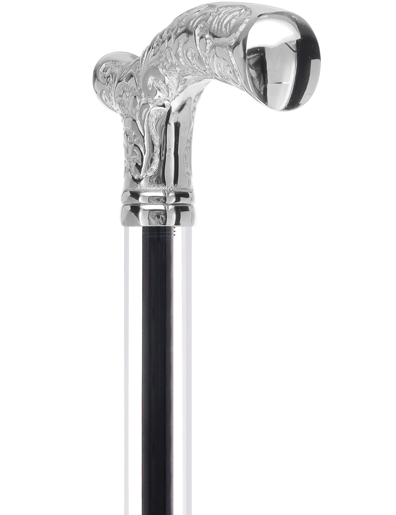 Crystal Elegance Chrome Fritz Cane with Invisible Acrylic Shaft Options Discount Fashionable