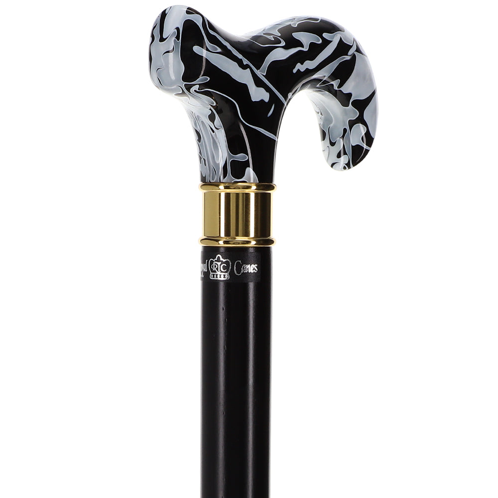 Super Strong Black Onyx Cane: Pearlescent Acrylic, Beechwood Cheap High Quality