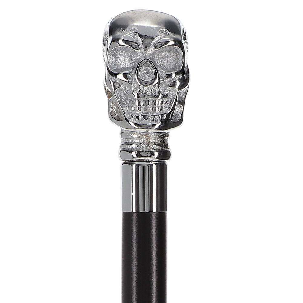 Scratch and Dent Premium Brass Chrome Skull Handle Stick: Black Beechwood V2087 Buy Cheap Limited Edition