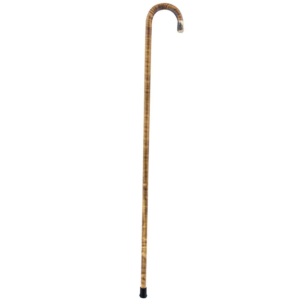 French Stag Horn Tourist Walking Cane: Dark Maple Shaft Affordable Cheap Pice