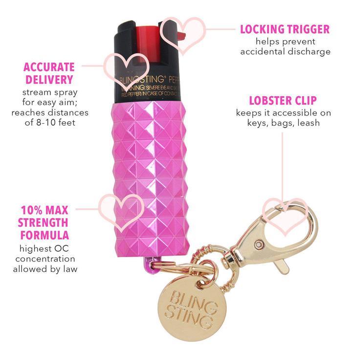 Pepper Spray - Bling Sting: 1/2 oz, Studded Clip-On for Cane Cheap Sale Purchase