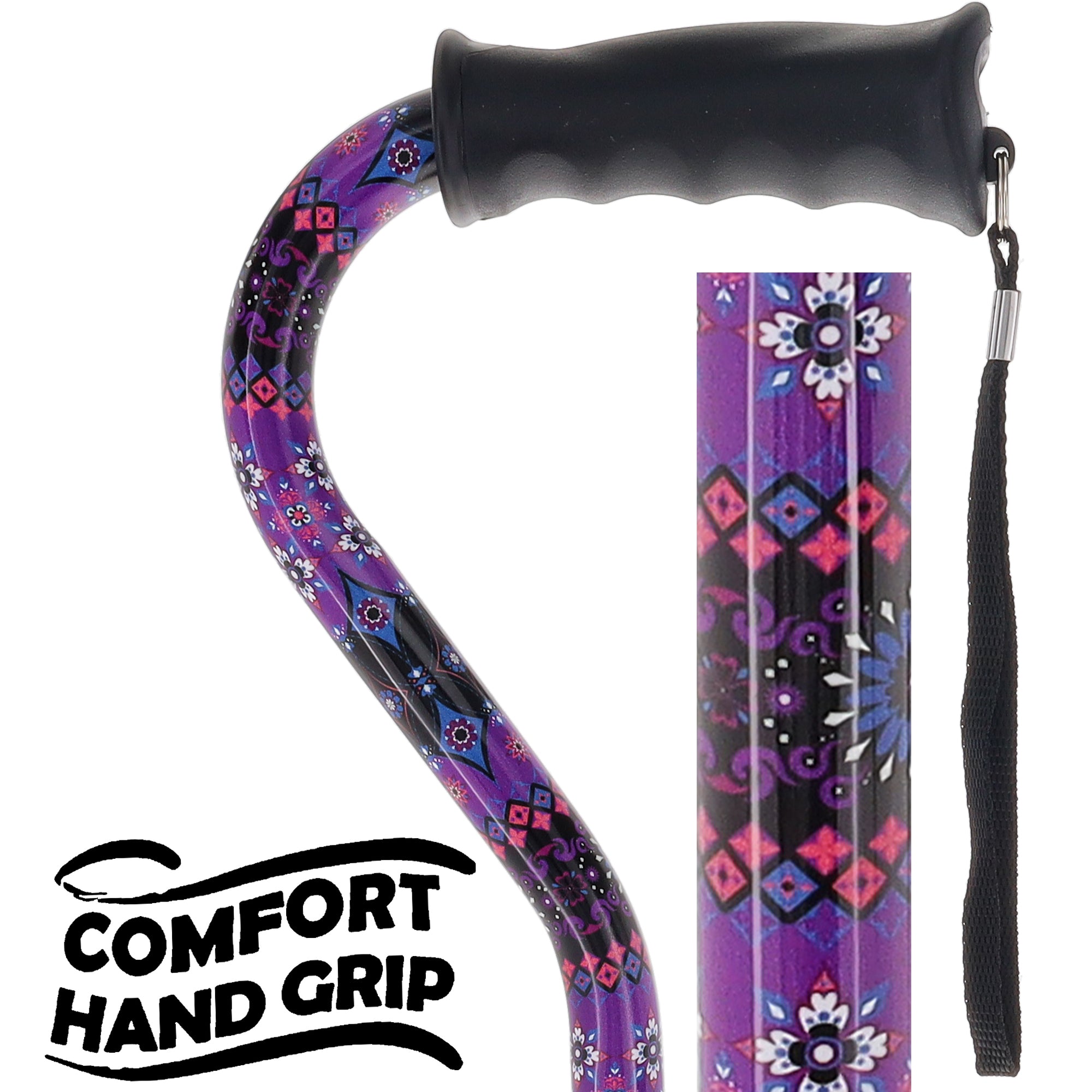 Pretty Purple Designer Cane: Adjustable, Comfort Grip Free Shipping Best Place