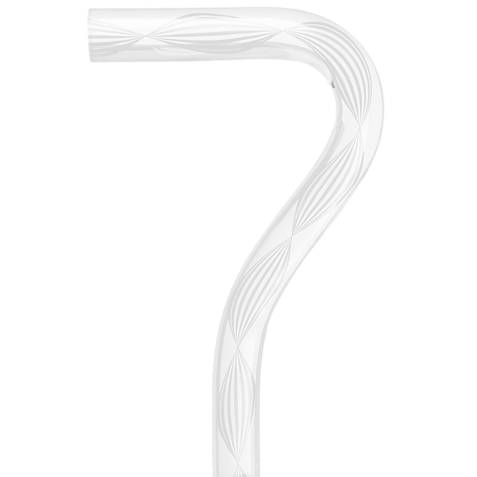 Alabaster Helix Cane: White Twists in Invisible Clear Shaft Cheap Sale Best Store To Get