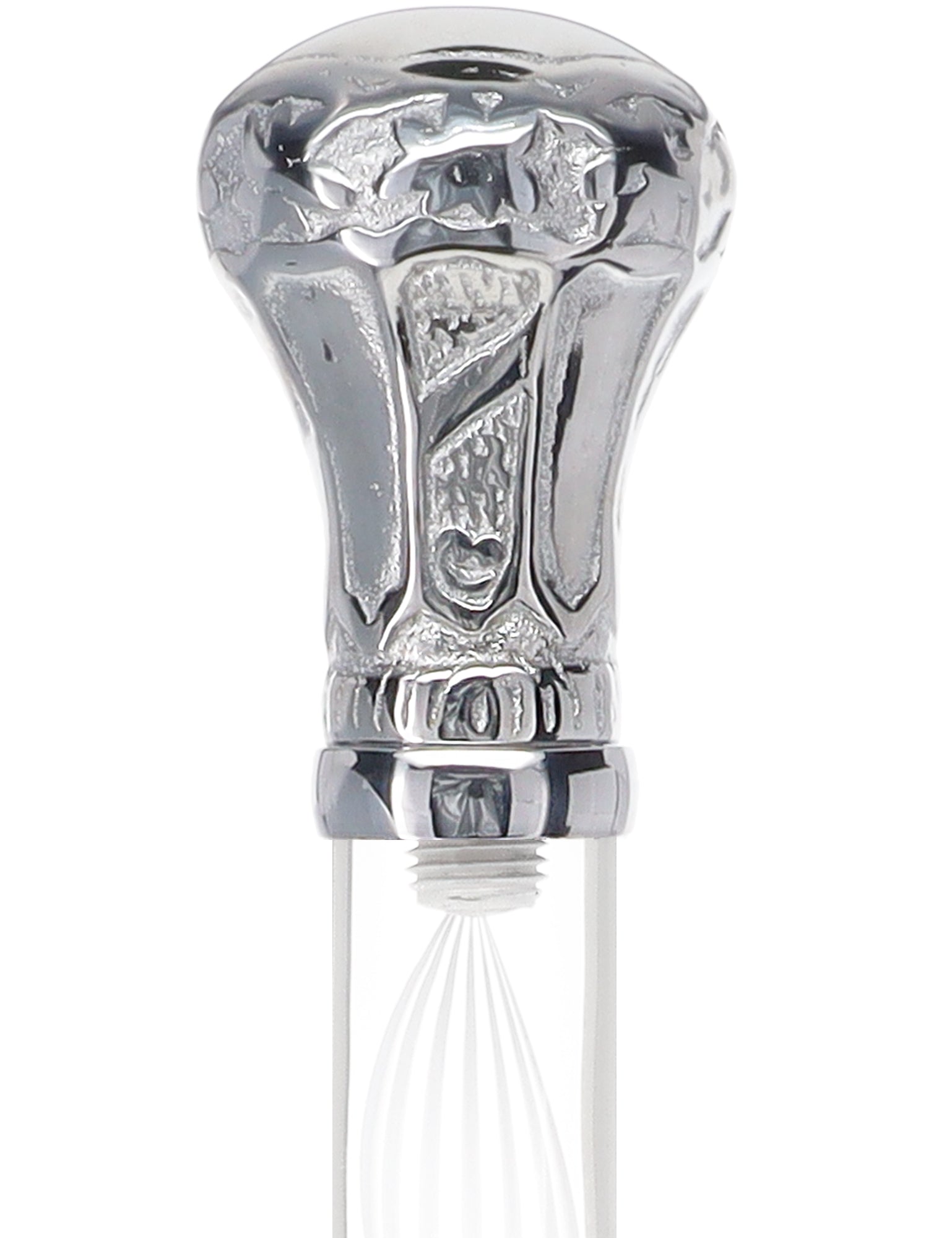 Crystal Elegance Chrome Knob Cane with Invisible Acrylic Shaft Options Excellent Online