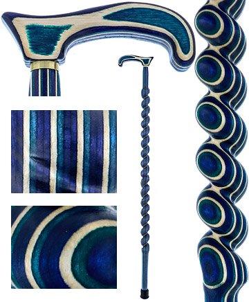 USA-Made Twisted Spiral Cane: Highlander Blue Durable Laminate 2025 New