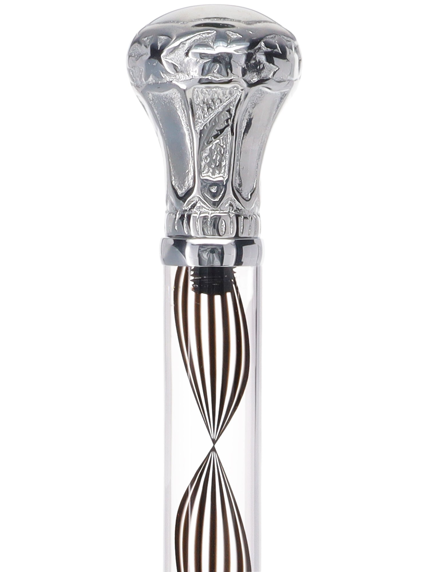 Crystal Elegance Chrome Knob Cane with Invisible Acrylic Shaft Options Excellent Online