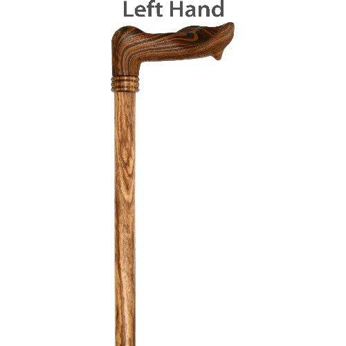 Scratch and Dent Comfort Palm Grip Cane - Zebrano Wood & Collar V2382 Cheap Sale Comfortable