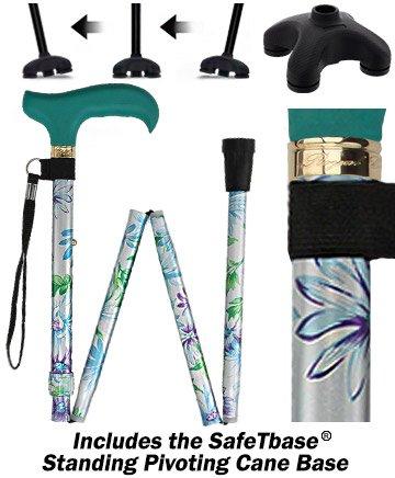 Glorious Gardens Folding Cane - Adjustable w/ SafeTbase Sale Browse