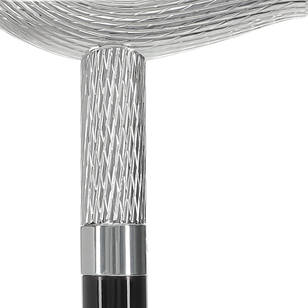 Italian Luxury: Twisted Ribbed Fritz Handle Cane, In 925r Silver Best Sale Cheap Pice