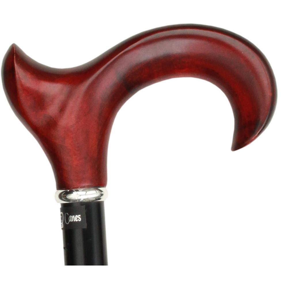 Scratch and Dent Mahogany Maple Ergonomic Walking Cane w/ Folding, Adjustable Black Aluminum Shaft and Silver Collar V1712 Huge Surprise Cheap Online