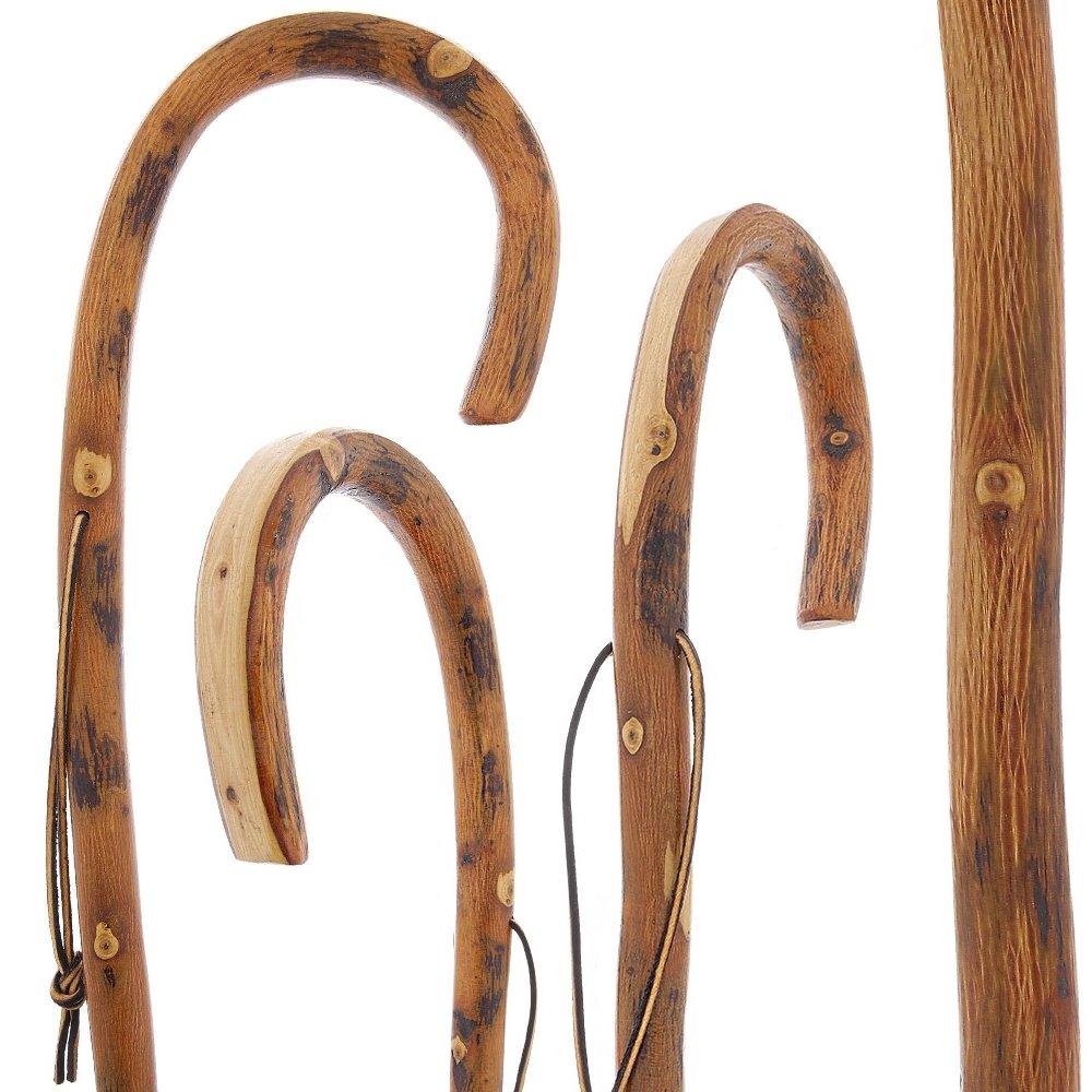 Nature-Designed Hickory Crook Cane: Rustic Natural Wood Factory Outlet For Sale