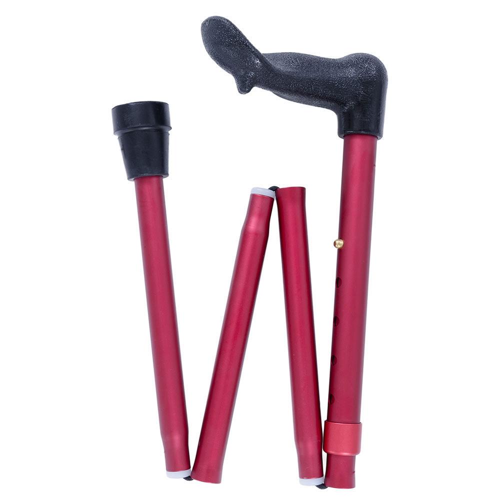 Red Folding and Adjustable Palm Grip Cane Free Shipping Looking For