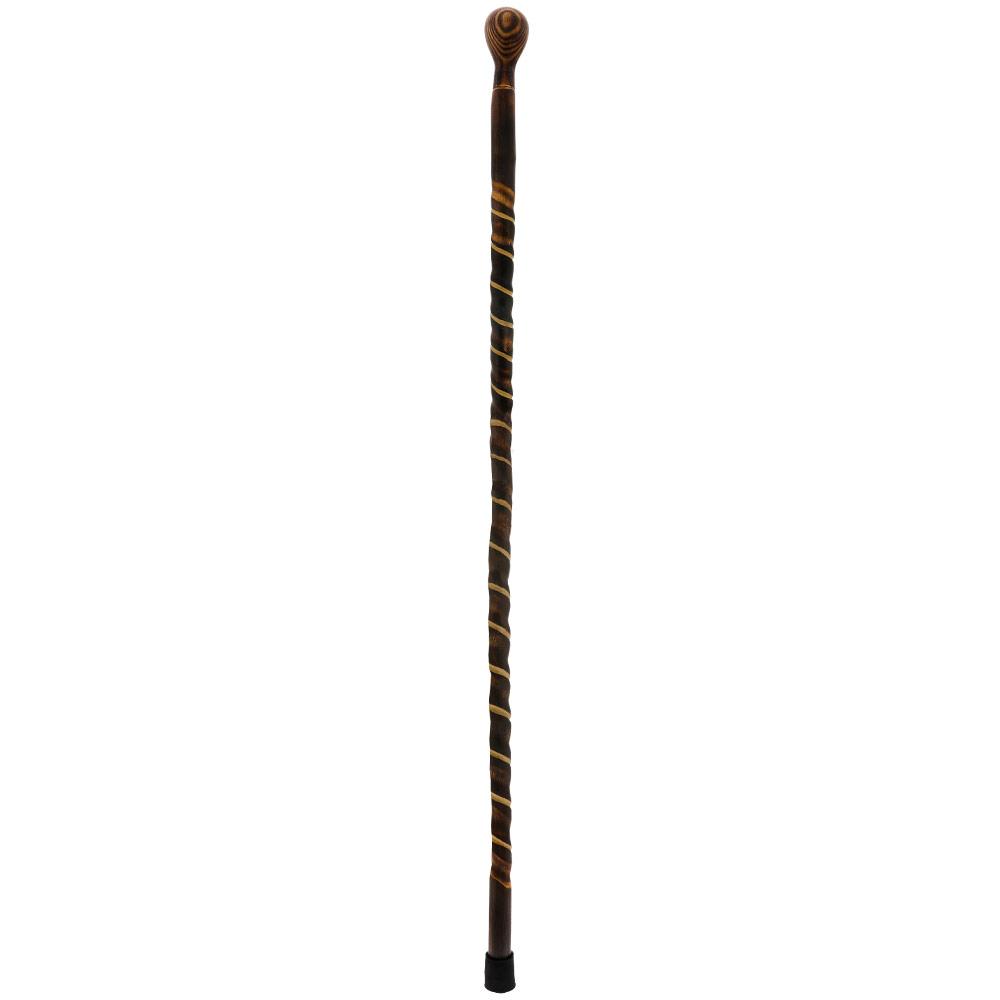 Exquisite Hand-Carved Spiral Walking Stick - Chestnut Free Shipping Classic