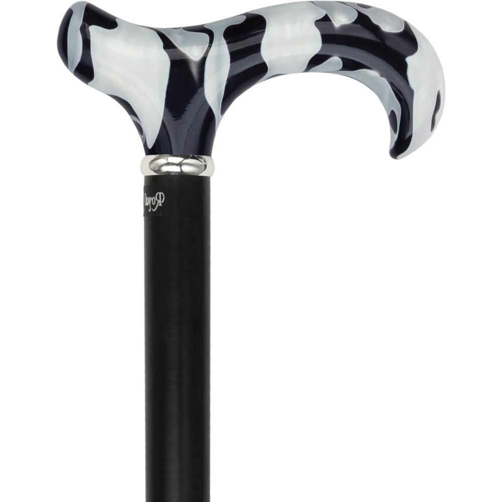 Pearlescent Acrylic Handle - Black Onyx Derby Cane Outlet Huge Surprise