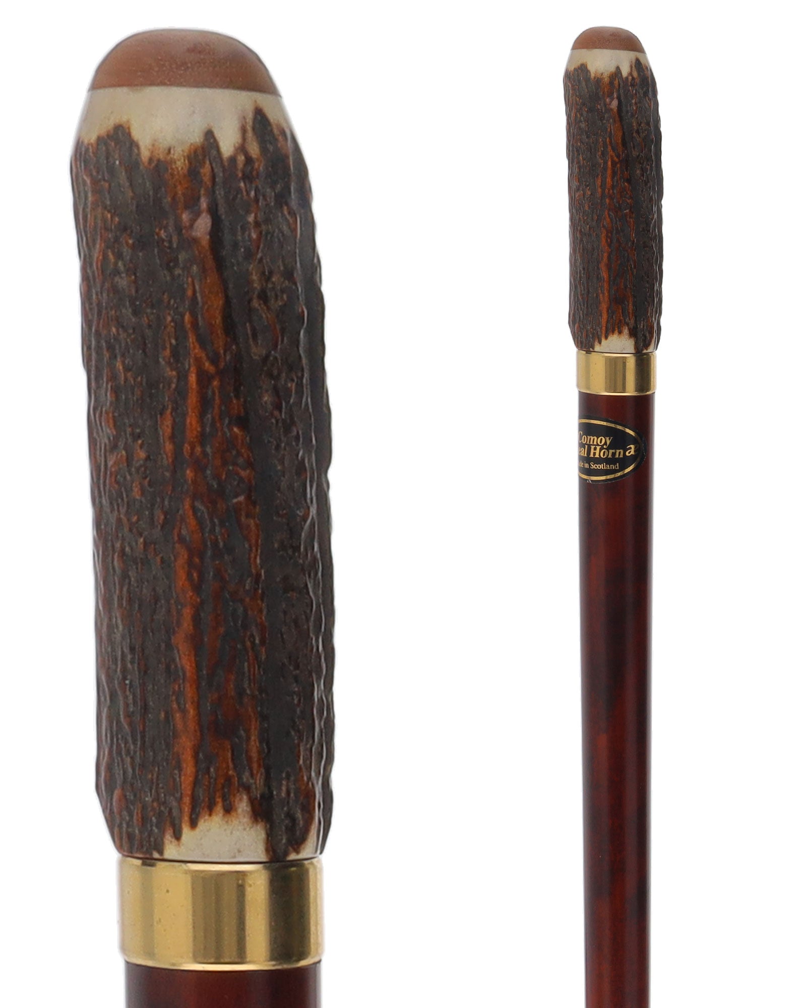 Rare Collector's Piece Listing: Comoys Real Horn knob cane w/ chestnut shaft Outlet Huge Surprise